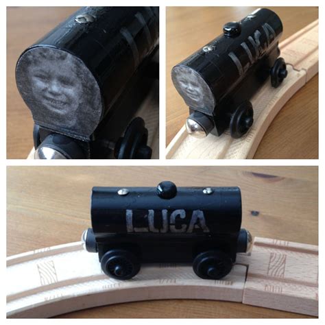 Personalized wooden train gift idea. Painted a plain wood train ...