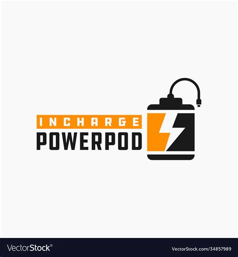 Modern power bank logo Royalty Free Vector Image