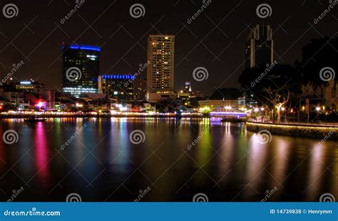 Singapore night stock photo. Image of waterways, light - 14739838