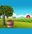 Farm background with various plant Royalty Free Vector Image