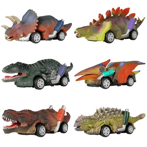 Buy DINOBROS Dinosaur Toy Pull Back Cars, 6 Pack Dino Toys for 3 Year Old Boys and Toddlers, Boy ...