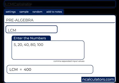 LCM Calculator