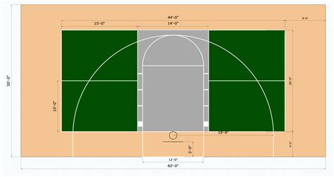 Multi-Sport Pickleball/Basketball Court Flooring, Kit, 30x60