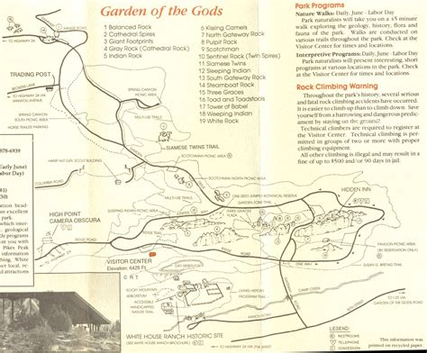 Photographs and map of the sandstone fins and pinnacles in the Garden ...