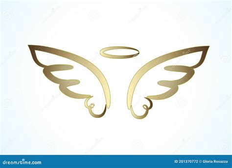 Holy angel gold wings stock vector. Illustration of faith - 201370772