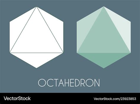 Octahedron platonic solid sacred geometry Vector Image