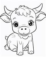 Baby Cow Coloring sketch template