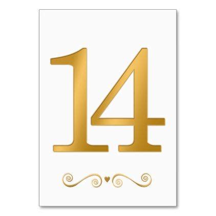 Elegant Bright Gold Faux Metallic Number 14 Table Number | Zazzle.com | Bright gold, Anniversary ...