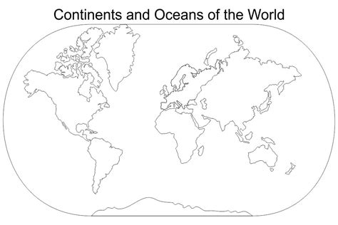 Map Of The Continents And Oceans Printable