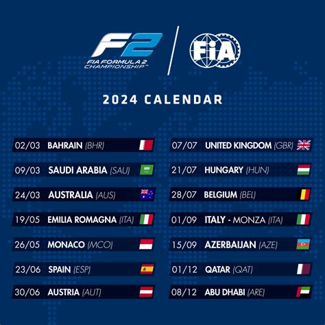 FIA Formula 2 Championship 2024 season calendar announced - Wyndham Review