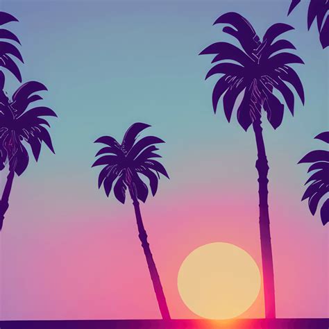 CYAN PALM TREE VAPORWAVE AESTHETIC · Creative Fabrica