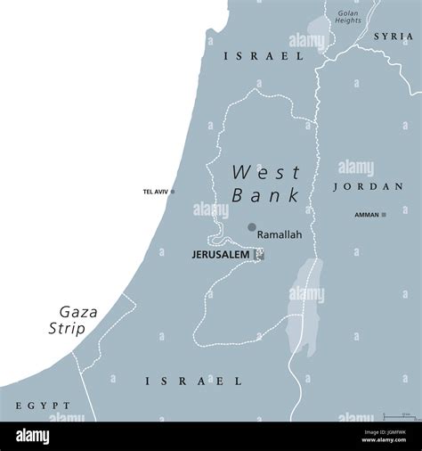 West Bank And Gaza Strip Map