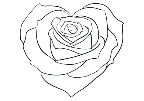 Rose With Heart Coloring