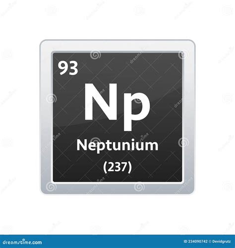 Neptunium Symbol. Chemical Element of the Periodic Table Stock Vector - Illustration of table ...