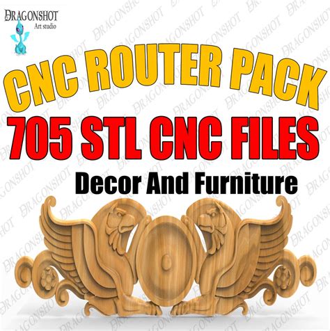 CNC Router STL Files Pack Floral and Classics for Decor and Furniture ...