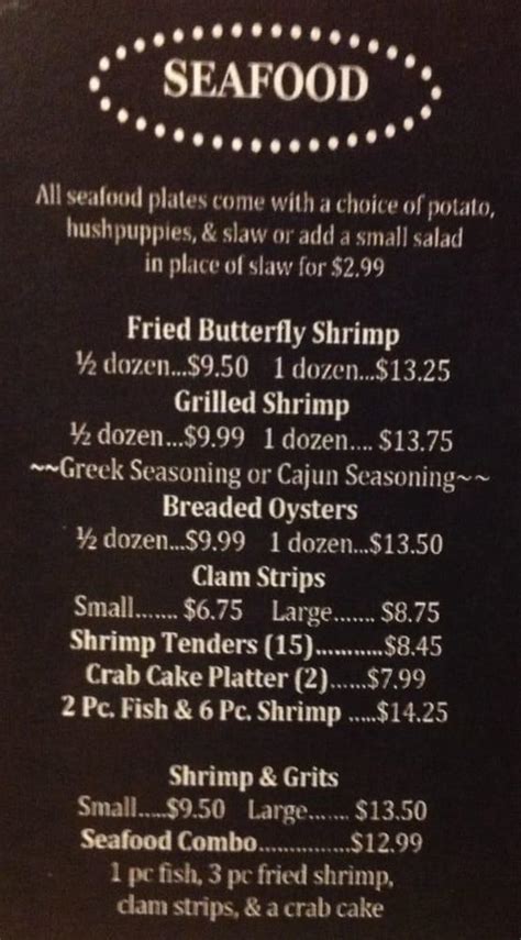 Menu at The Dinner Bell Steak & Fish desserts, Corinth, S Harper Rd #6645