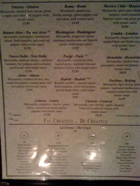 Menu at Forno Wood Fired Gourmet Pizza pizzeria, Kingston