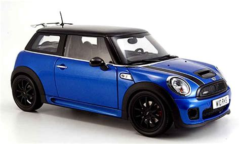 Diecast model cars Mini Cooper JCW 1/18 Kyosho r56 bleu - Alldiecast.us