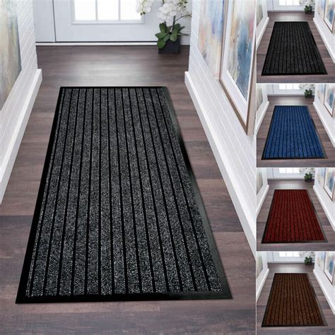 Non Slip Heavy Duty Rubber Mat Long Hallway Runner & Door Mat Indoor/Outdoor Mat | eBay