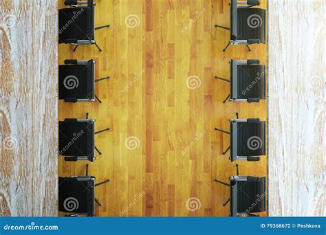 Wooden Tables and Chairs Top Stock Illustration - Illustration of empty, indoors: 79368672