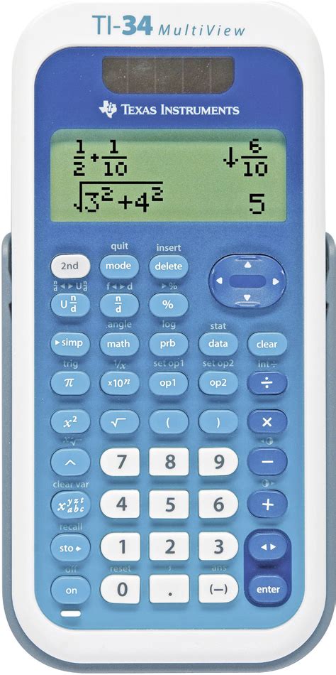 Texas Instruments TI-34 MULTIVIEW CAS calculator White, Blue Display (digits): 16 solar-powered ...