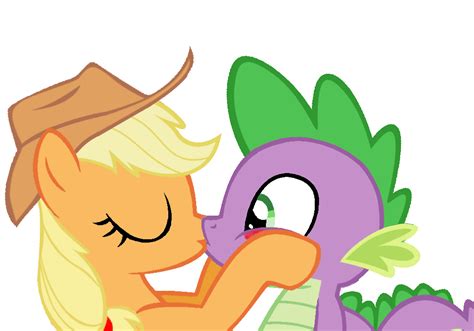 AppleJack kiss Spike (Request) by RozyFly10 on DeviantArt