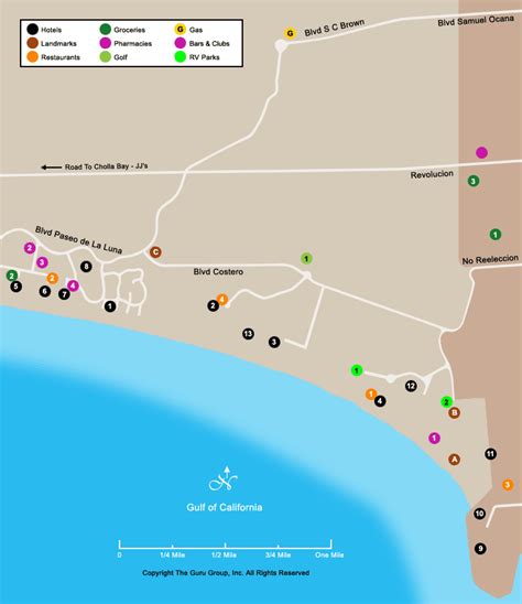 Map Of Rocky Point Mexico - Sandy Beach Resorts Section Two