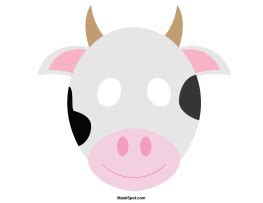 Cow Mask Template | Printable cow mask, Cow mask, Masks crafts