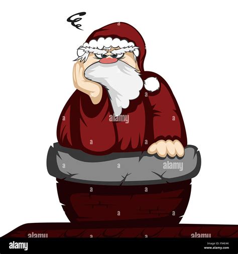 Santa Claus stuck in a chimney (isolated on white Stock Photo, Royalty Free Image: 91682659 - Alamy