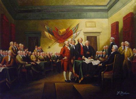 A Signing Of The Declaration Of Independence Painting by John Trumbull ...