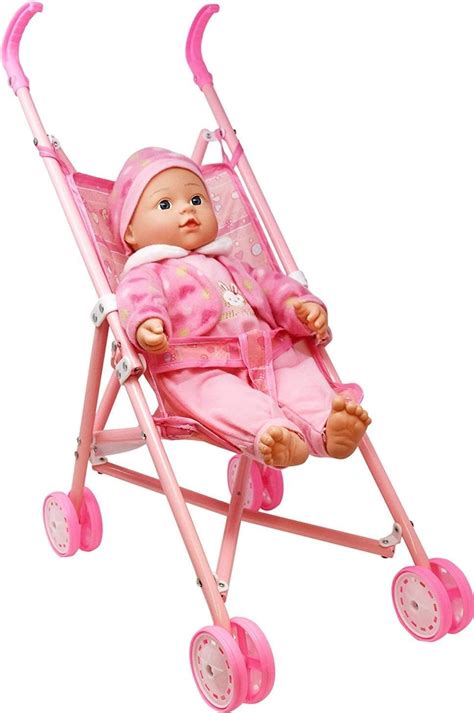 Dolls To Play - My First Baby Doll Stroller - Soft Body Talking Baby Doll Included Fun Play ...