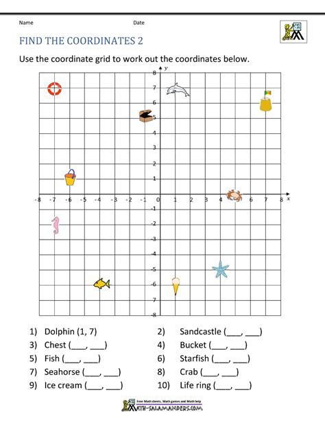 Coordinate Plane Worksheets - 4 quadrants