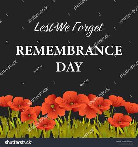 Remembrance Day Lest We Forget Illustration Stock Vector (Royalty Free ...