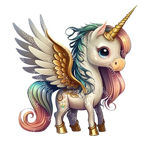 Cute Flying Unicorn With Wings PNG, Animal Clipart,kids Cartoon Design,printable Sublimation ...