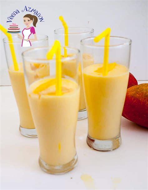 Mango Lassi Recipe - Mango Yogurt Drink - Veena Azmanov