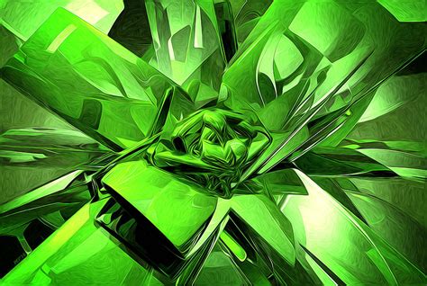 Glowing Green Abstract Digital Art by Phil Perkins - Fine Art America