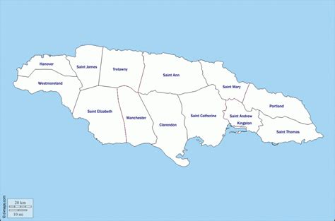 A Blank Map Of Jamaica - Aka An Outline Map Of Jamaica Regarding Free ...