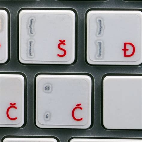 CROATIAN STICKER FOR KEYBOARD WITH RED LETTERING TRANSPARENT BACKGROUND IS COMPATIBLE WITH APPLE ...