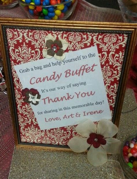 Candy Buffet- Thank you sign - Dollar Store | Candy buffet, How to memorize things, Thank you sign