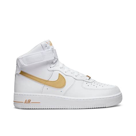 Nike Air Force 1 High White Metallic Gold Womens | DD9624-103 | Laced