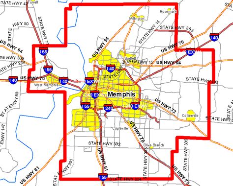 Zip Code Map of Memphis tn images