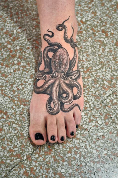 Octopus tattoo design, Foot tattoos for women, Sleeve tattoos