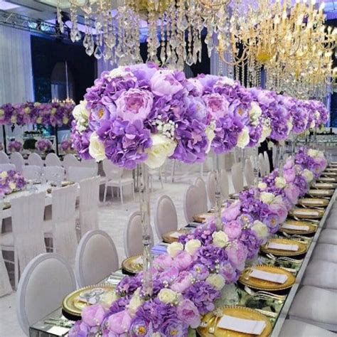 Purple Flower Ball Wedding Banquet Rose Flower Ball Artificial Flower Table Centrepieces for ...