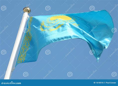 Kazakh flag stock photo. Image of asia, central, soviet - 1618516