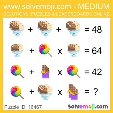 Emoji math puzzles, can you solve it? Emoji Math, Emoji Games, Free ...