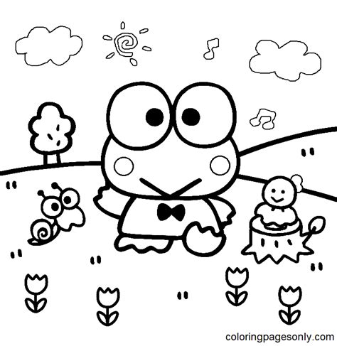 Keroppi Coloring Pages