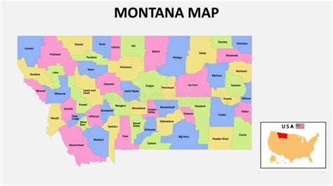 Montana Map. District Map of Montana in 2020 Stock Vector ...