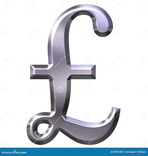 3D Silver British Pound Symbol Royalty Free Stock Photo - Image: 3052385