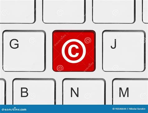 Computer Keyboard with Copyright Symbol Stock Photo - Image of letter ...