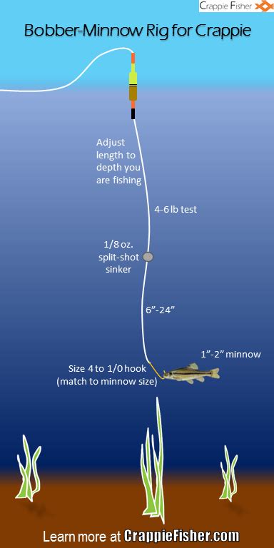 A classic rig to use when crappie fishing with a bobber and minnow. … | Crappie fishing tips ...